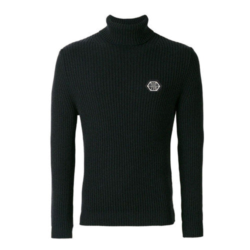 (국내배송, 당일출고) 필립플레인 플레이트 골지 터틀넥