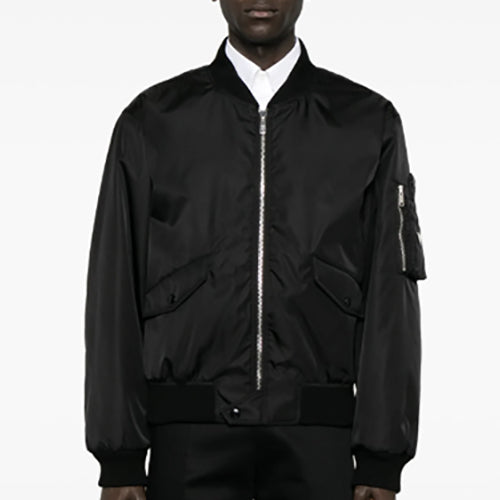 프라다 트라이앵글 로고 봄버 자켓