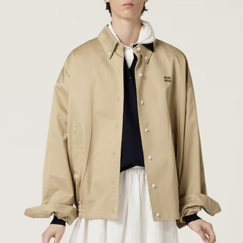 미우미우 치노 패브릭 블루종 재킷