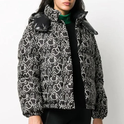 몽*레어 다오스 로고 프린트 패딩 자켓 블랙