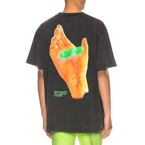 (국내배송) 오프화이트 핸드로고 반팔 티셔츠