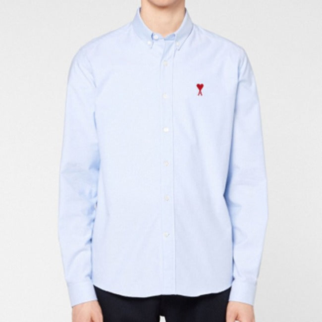 (국내배송, 당일출고) 아미 스몰하트 체인 자수 옥스포드 셔츠 ~3Color~