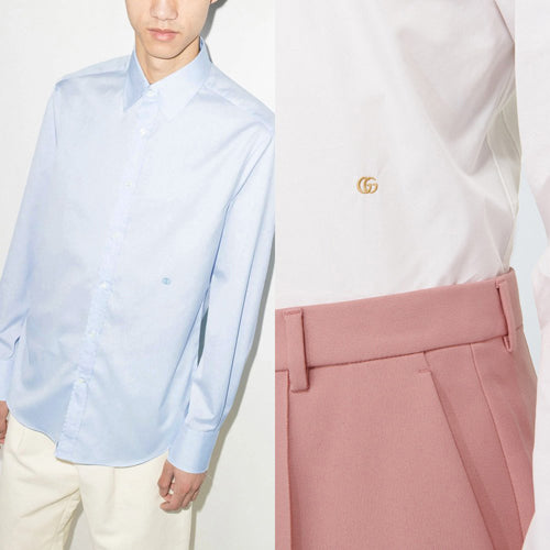 (국내배송, 당일출고) 구찌 더블 G 로고 자수 셔츠 ~2Color~