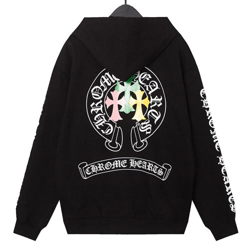 (국내배송) 크롬하츠 트리플 컬러 크로스 집업 후드 티셔츠