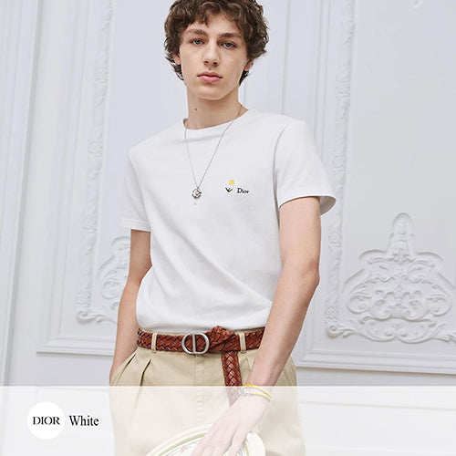 (국내배송, 당일출고) 디올 데이지 자수 레귤러핏 반팔 티셔츠 화이트