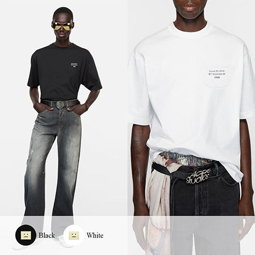 (국내배송, 당일출고) 아크네 1996 로고 포켓 반팔 티셔츠 ~2Color~