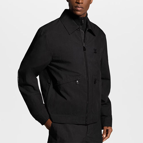 루이비통 립스톱 스태프 재킷 블랙