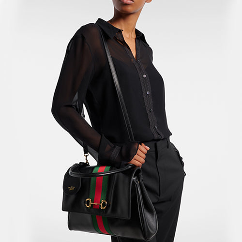 구찌 파파라초 탑 핸들 백 블랙 (미디엄,라지)