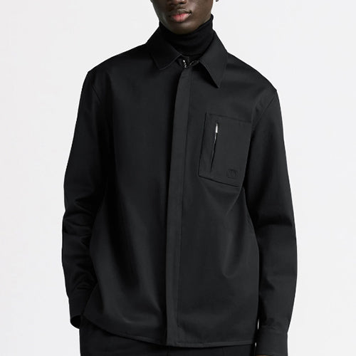 디올 CD Icon 자수 지퍼 셔츠 블랙