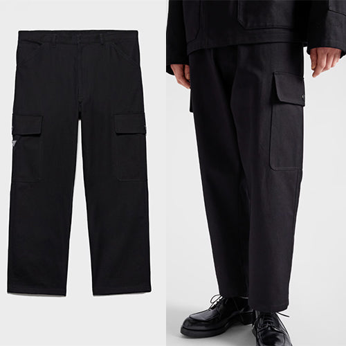 프라다 코튼 팬츠 블랙