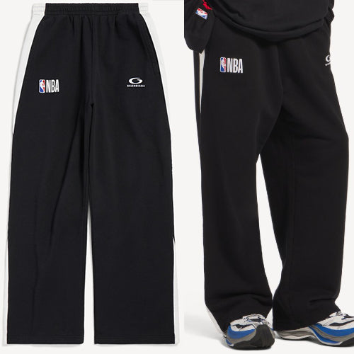 발렌시아가 x NBA 콜라보레이션 트랙수트 팬츠 뉴 블랙