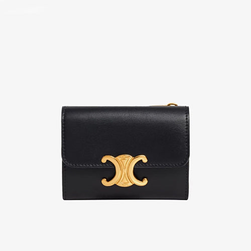 셀린느 컴팩트 월렛 코인 트리옹프 샤이니 블랙.