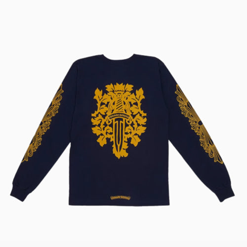 크롬하츠 대거 포켓 롱슬리브 티셔츠 네이비 옐로우