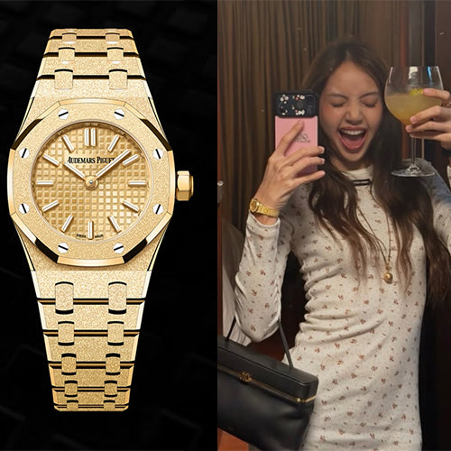 오데마 피게 로열 오크 미니 프로스티드 – 옐로 골드 (리사 착용)