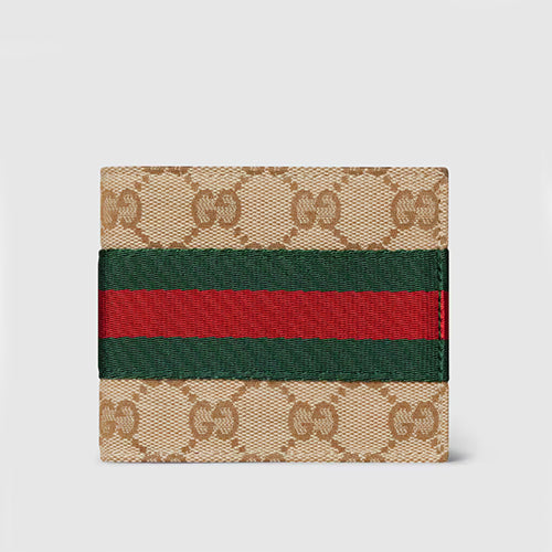 구찌 웹(Web) 트레이드마크 반지갑 베이지