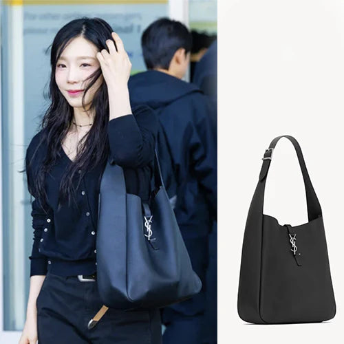 (세일상품,당일출고) 생로랑 르 5 À 7 소프트 라지 숄더백 블랙/은장 (이청아,김나영,태연 착용)