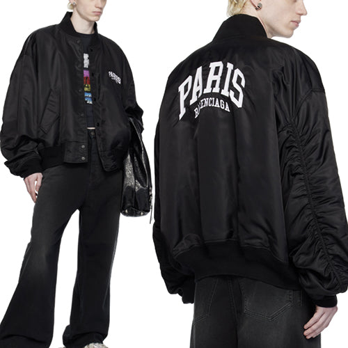 발렌시아가 파리스 오버사이즈 봄버 자켓 블랙
