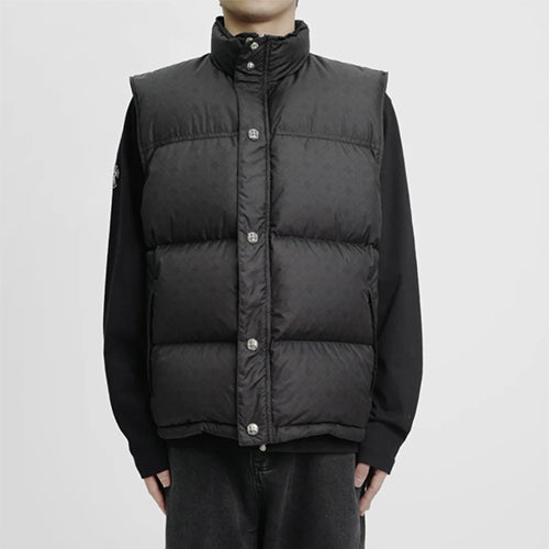 크롬하츠 모노그램 크로스 패턴 패딩 다운 조끼