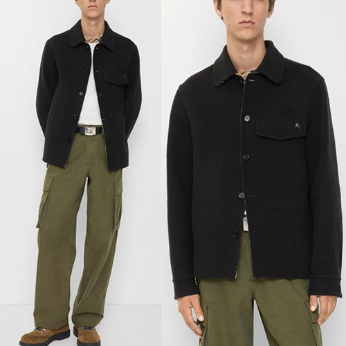 버버리 울 오버셔츠 자켓 블랙